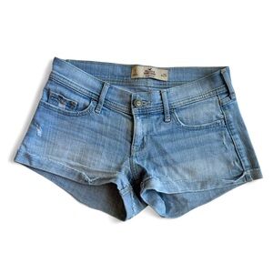 Hollister Low Rise Light Blue Jean Shorts